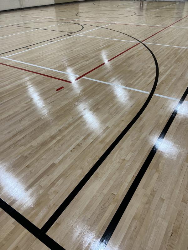 Complete Hardwood Gym Floor Restoration 