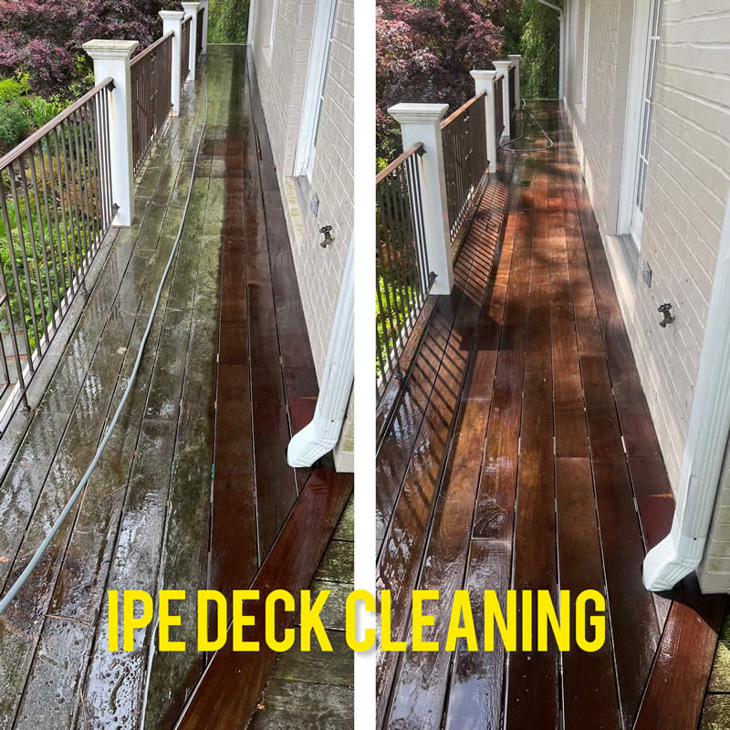 Pressure washing deck